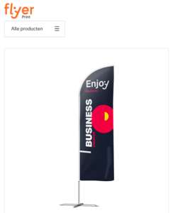 voorbeeld van een beachflag te personaliseren bij Flyer.be